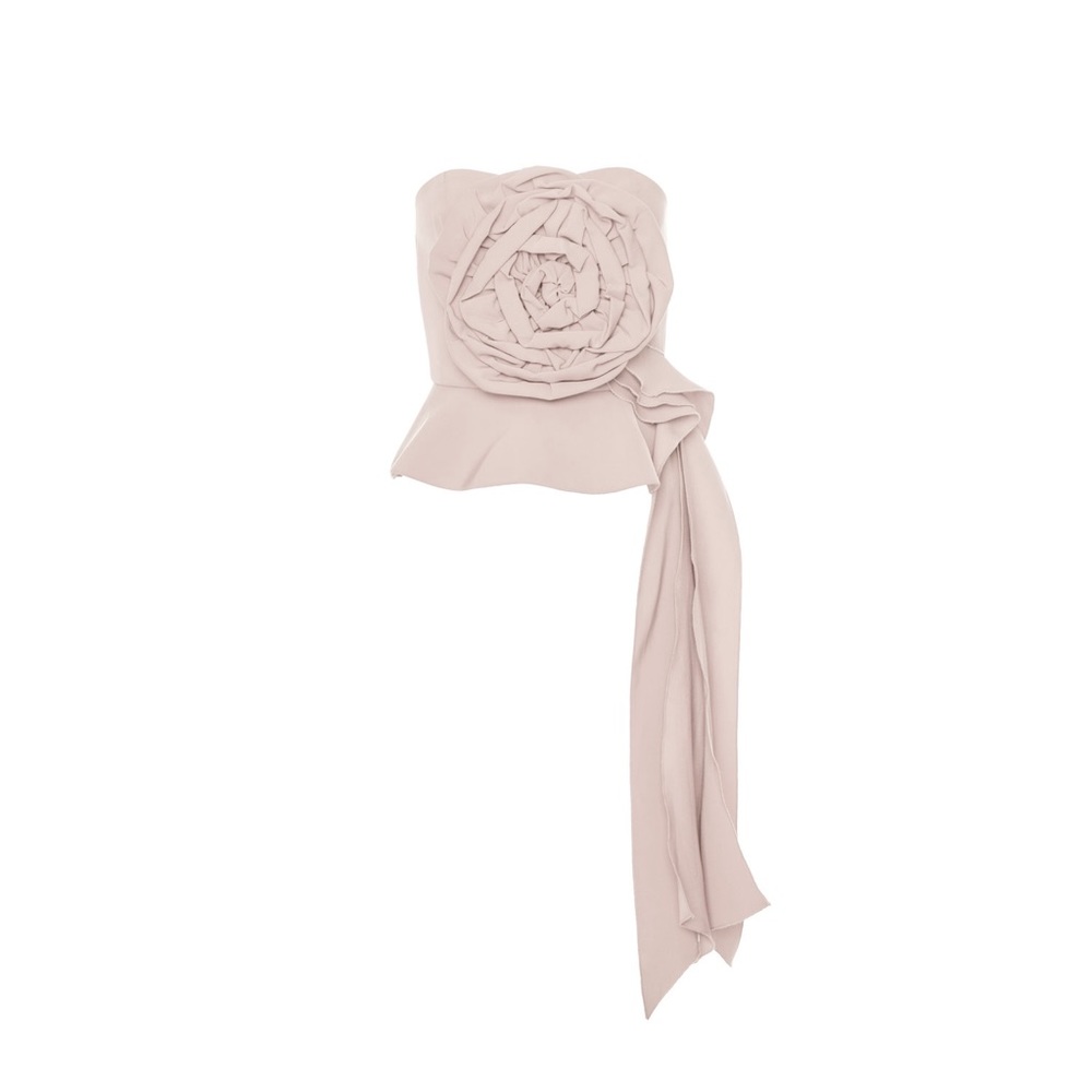 HATHAIRAT Signature Rose Top in Italian crepe bustier rose detail - Picture 1 of 4
